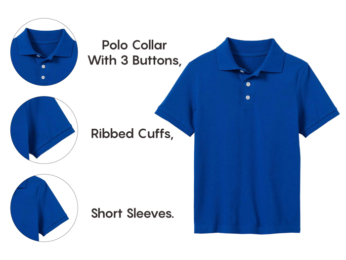 10-Pack School Uniform Tagless Polo Tshirt for Little Boys & Big Boys